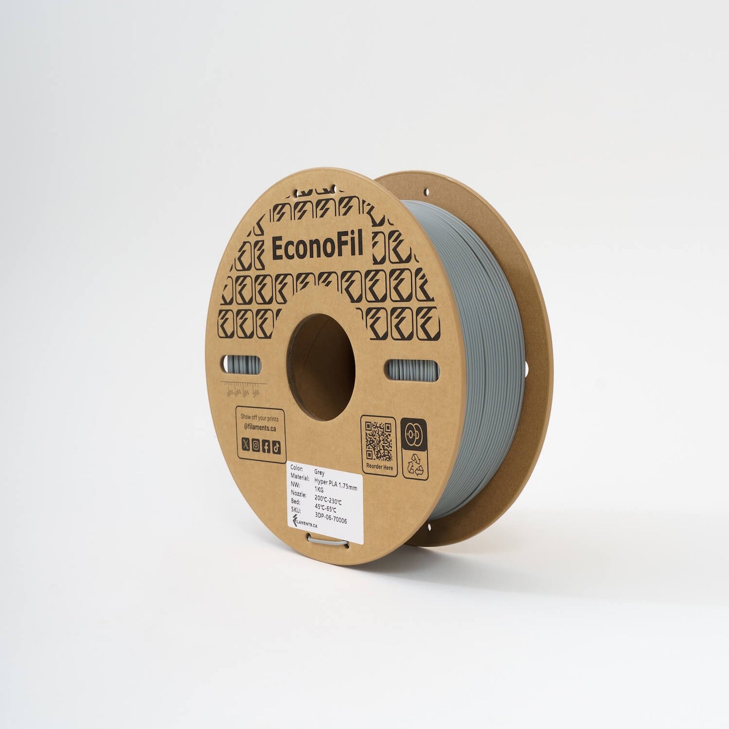 EconoFil™ Hyper PLA Filament - Grey - 1.75mm - 1 KG